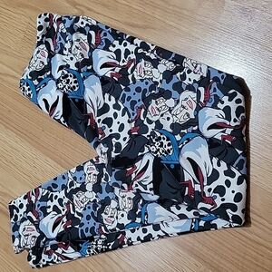 EUC LulaRoe Disney Cruella deville womens one size leggings